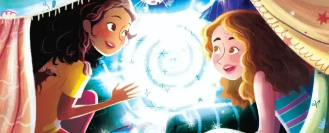 The Neverending Pillow Fort animated movie key art from MIMO Studios featuring Maggie and Abby